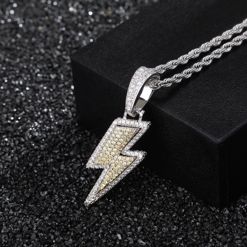 Micro-Inlaid Zircon Lightning Pendant - Musaura