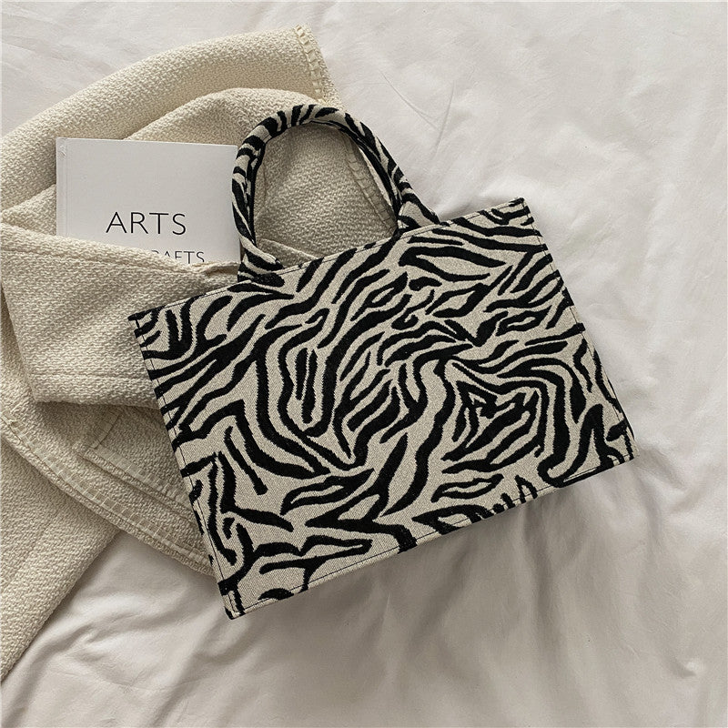 Simple Square Zebra Shoulder Bag Tote - Musaura