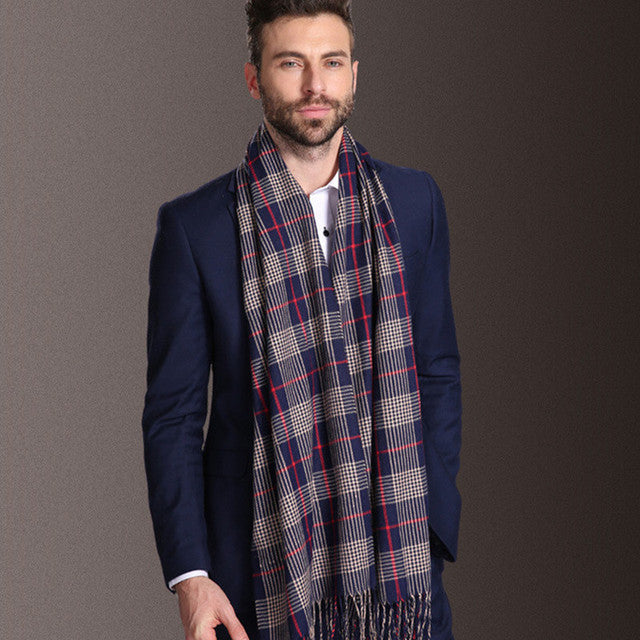 Men Winter Warm Tartan Fashion Scarves - Musaura