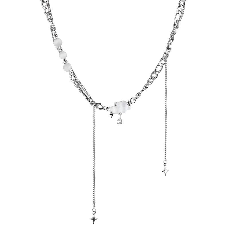 Cloud Opal Tassel Chain Necklace Set - Musaura