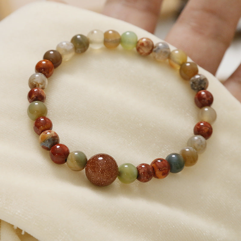 Human Natural Stone Fireworks Agate Bracelet - Musaura