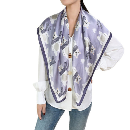 Fashion Zebra Print Floral Silk Scarves - Musaura