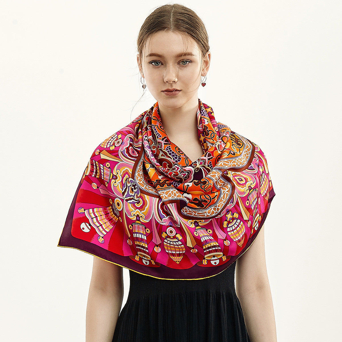 Square Satin-Silk Women Scarf - Musaura