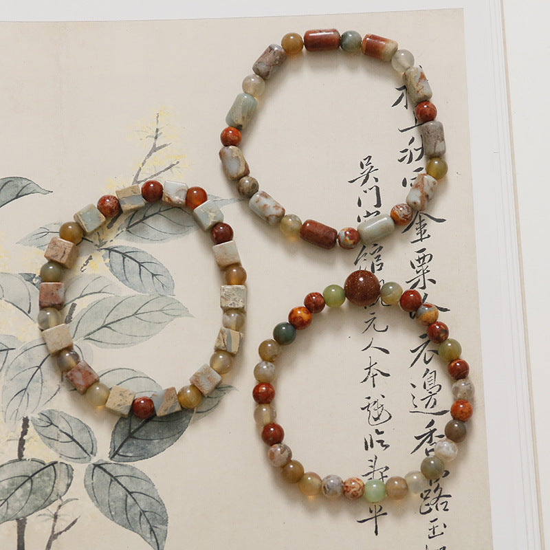 Human Natural Stone Fireworks Agate Bracelet - Musaura