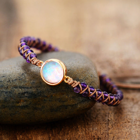 Amethysts Opal String Braided Yoga Bracelets - Musaura