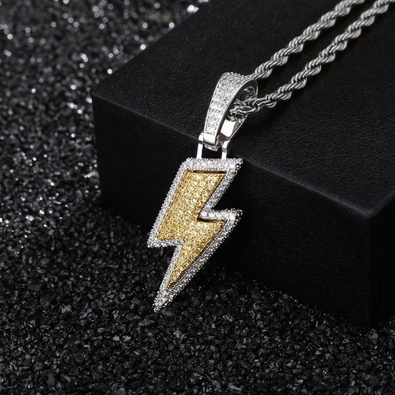 Micro-Inlaid Zircon Lightning Pendant - Musaura