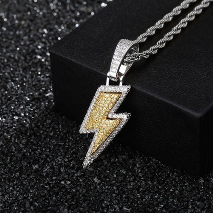 Micro-Inlaid Zircon Lightning Pendant - Musaura