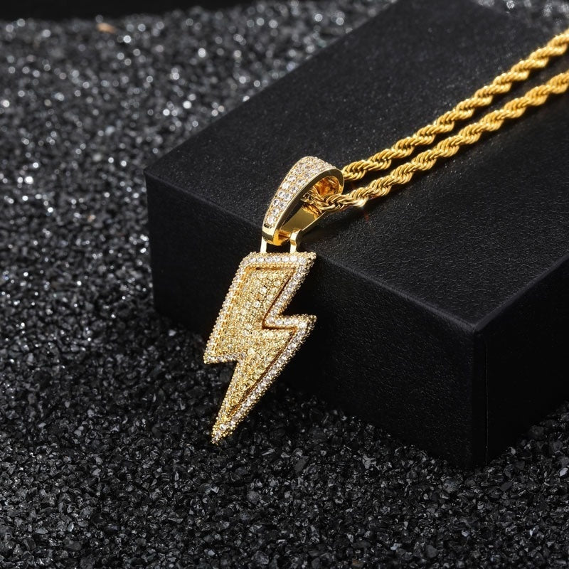 Micro-Inlaid Zircon Lightning Pendant - Musaura