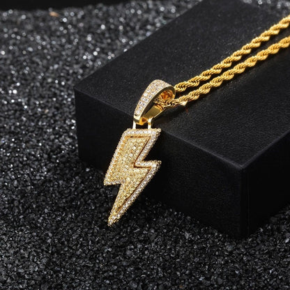 Micro-Inlaid Zircon Lightning Pendant - Musaura