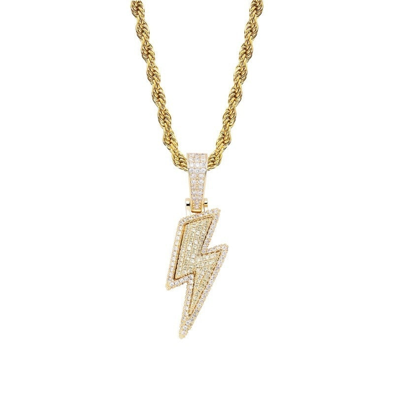 Micro-Inlaid Zircon Lightning Pendant - Musaura