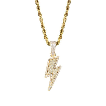 Micro-Inlaid Zircon Lightning Pendant - Musaura