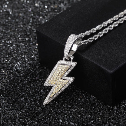 Micro-Inlaid Zircon Lightning Pendant - Musaura