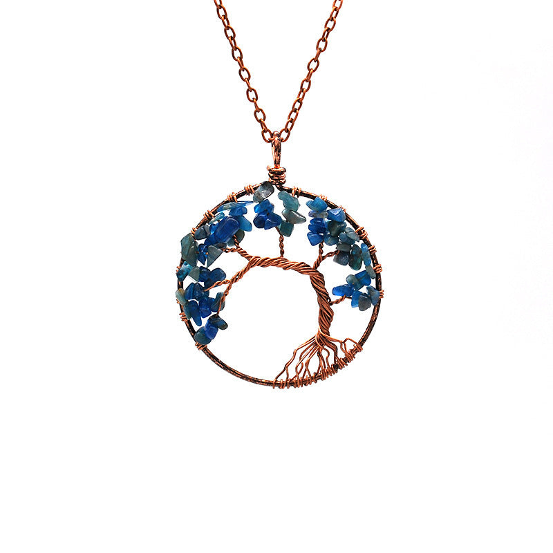 Natural Crystal Tree Of Life Pendant Necklace - Musaura