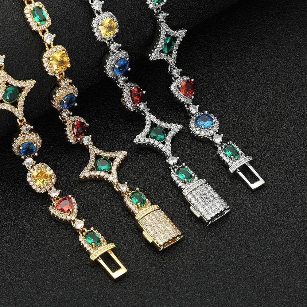 Hip Hop Gemstone Necklace Bracelet - Musaura