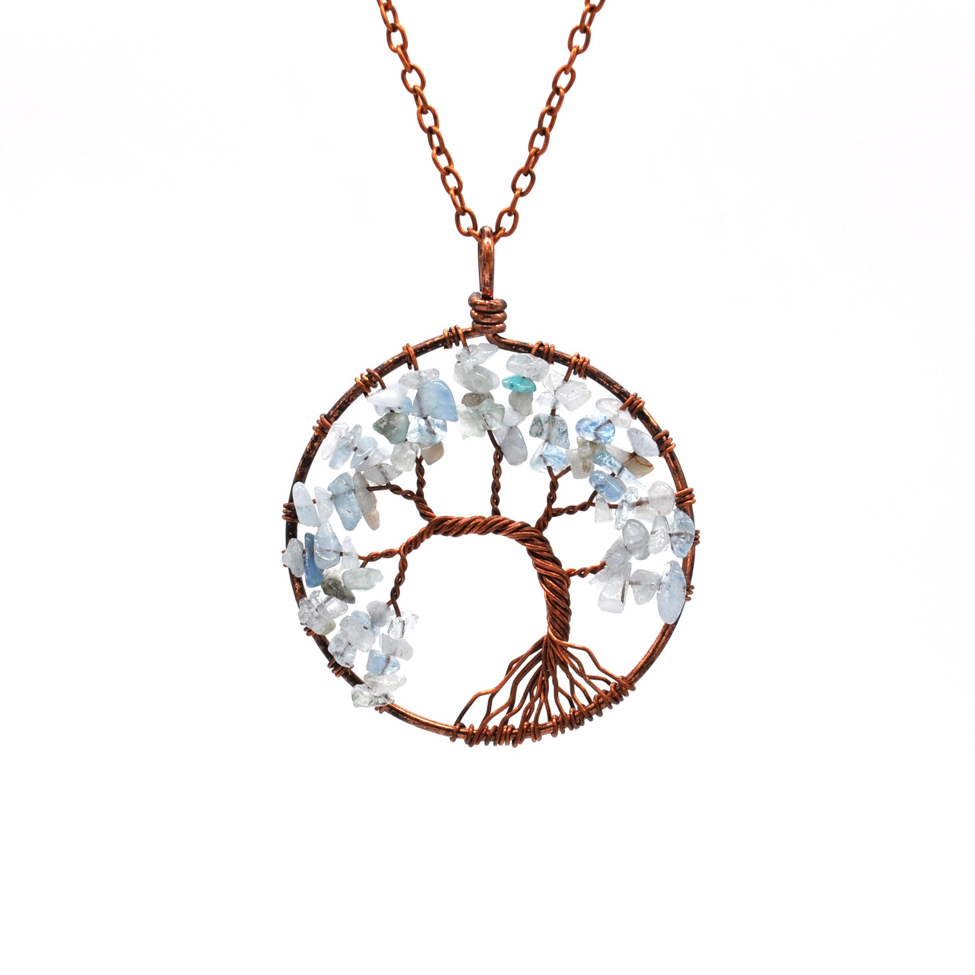 Natural Crystal Tree Of Life Pendant Necklace - Musaura