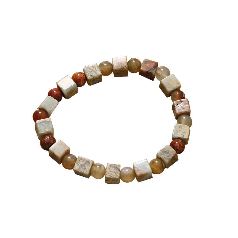 Human Natural Stone Fireworks Agate Bracelet - Musaura