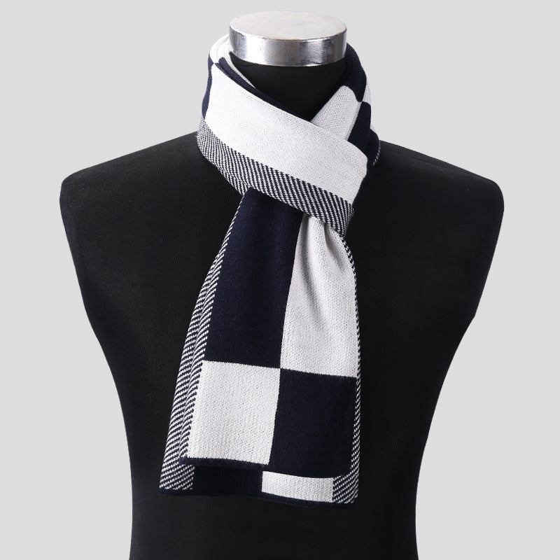 Plaid Men Knitted Scarf - Musaura