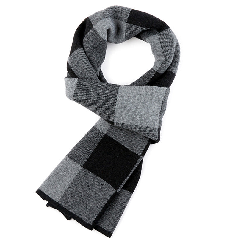 Plaid Men Knitted Scarf - Musaura
