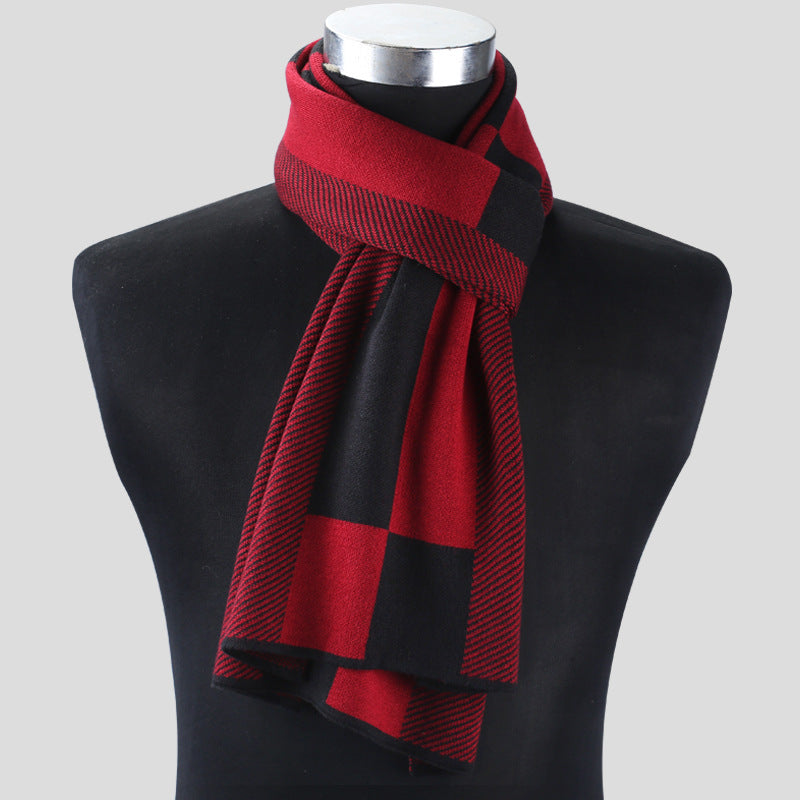 Plaid Men Knitted Scarf - Musaura
