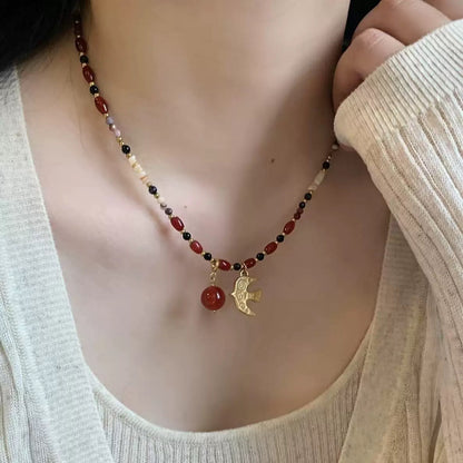 Stainless Steel Tiger Eye Beads Stone Necklace - Musaura