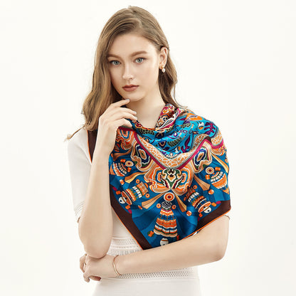 Square Satin-Silk Women Scarf - Musaura