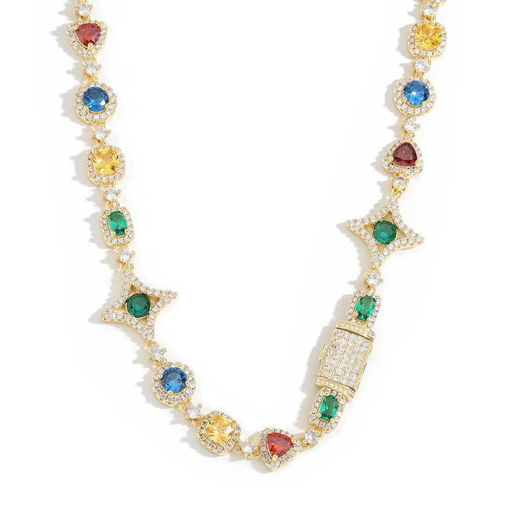 Hip Hop Gemstone Necklace Bracelet - Musaura