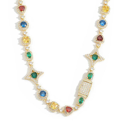Hip Hop Gemstone Necklace Bracelet - Musaura