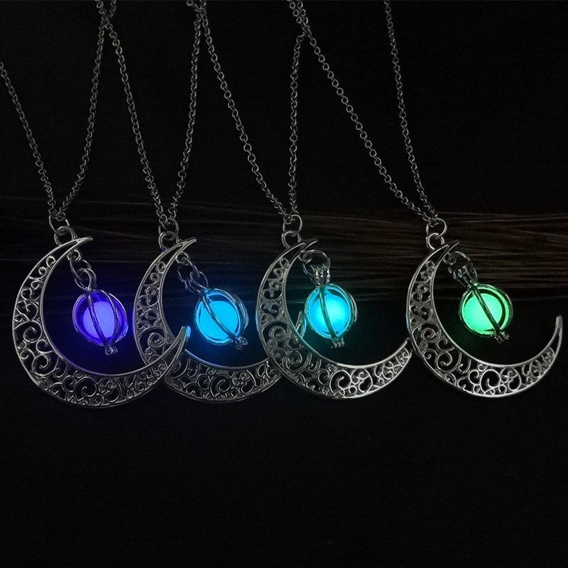 Natural Glowing Moon Healing Stone Necklace - Musaura