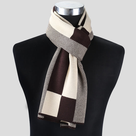 Plaid Men Knitted Scarf - Musaura