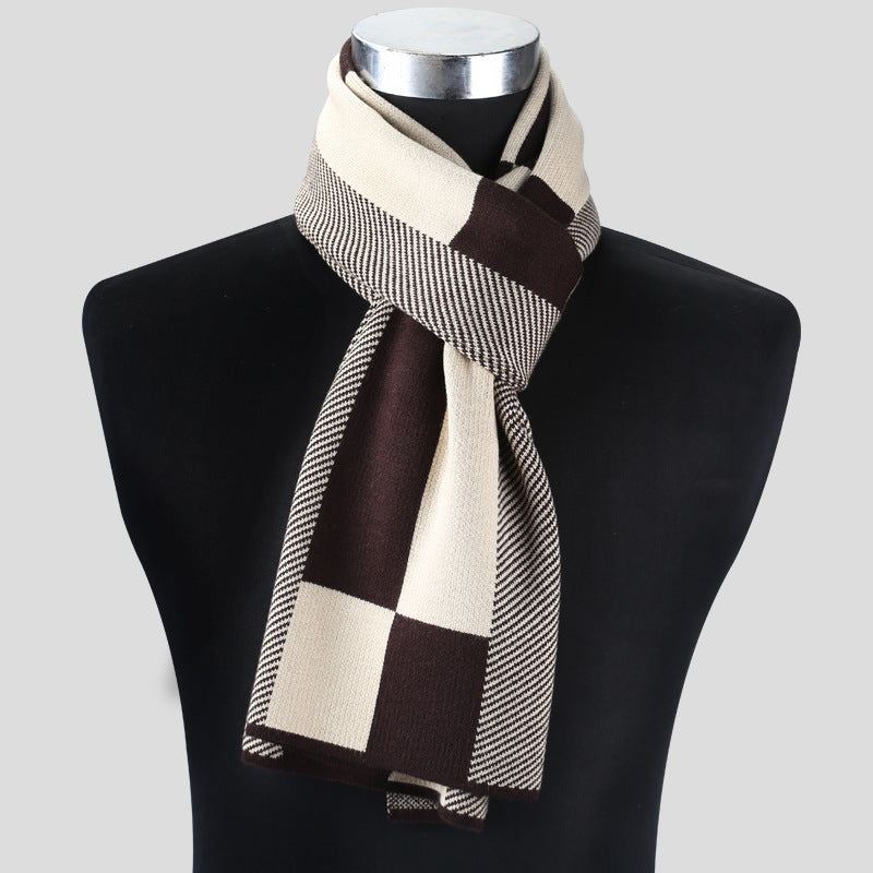 Plaid Men Knitted Scarf - Musaura