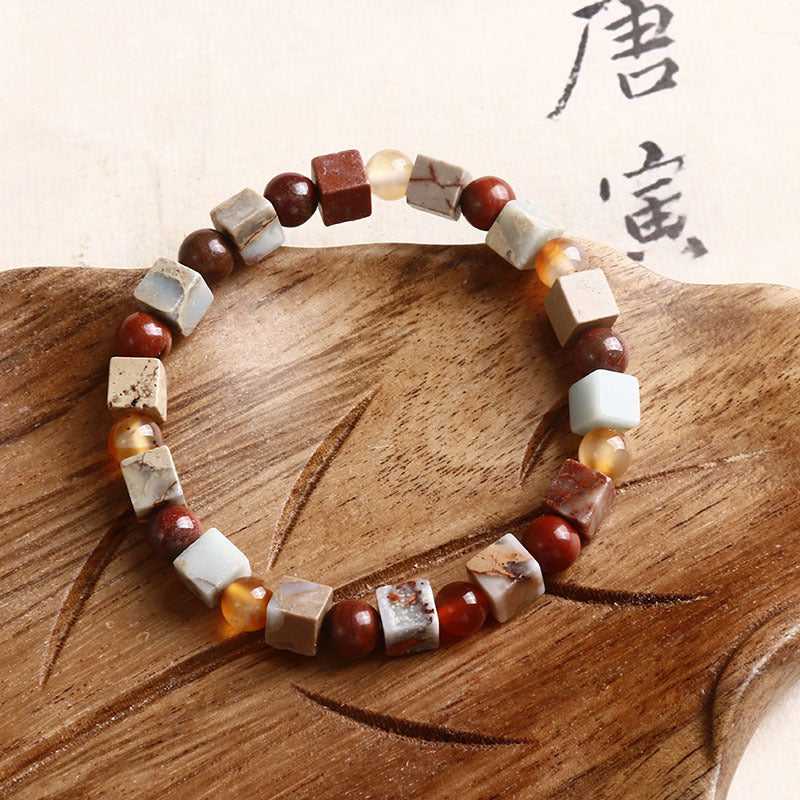 Human Natural Stone Fireworks Agate Bracelet - Musaura
