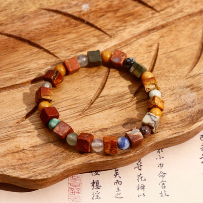 Human Natural Stone Fireworks Agate Bracelet - Musaura