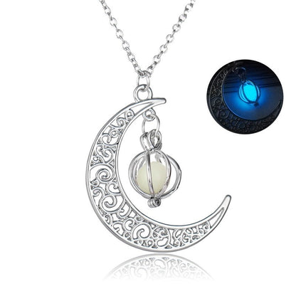 Natural Glowing Moon Healing Stone Necklace - Musaura