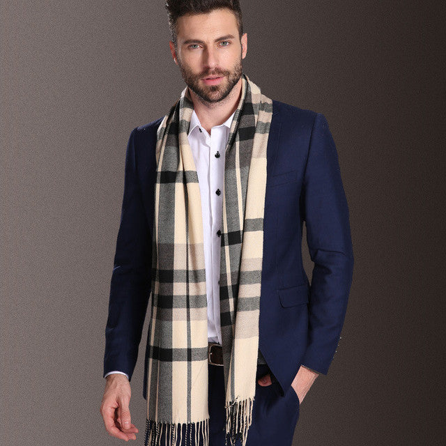 Men Winter Warm Tartan Fashion Scarves - Musaura