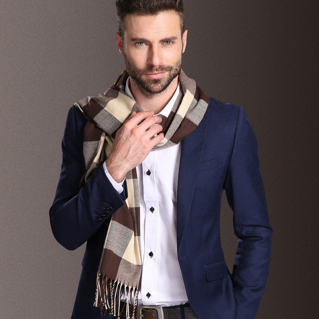 Men Winter Warm Tartan Fashion Scarves - Musaura