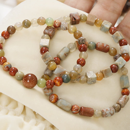 Human Natural Stone Fireworks Agate Bracelet - Musaura