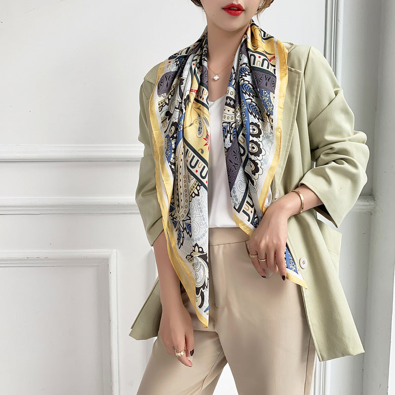 Fashion Zebra Print Floral Silk Scarves - Musaura