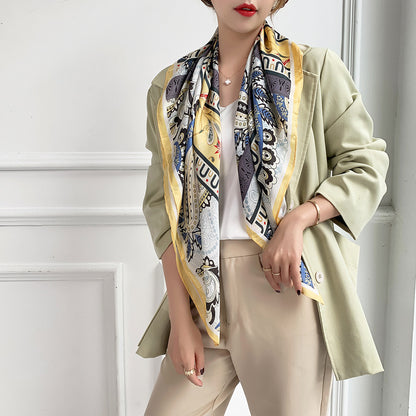 Fashion Zebra Print Floral Silk Scarves - Musaura