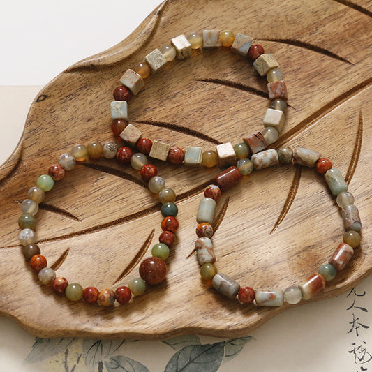 Human Natural Stone Fireworks Agate Bracelet - Musaura