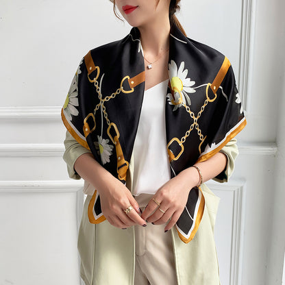 Fashion Zebra Print Floral Silk Scarves - Musaura