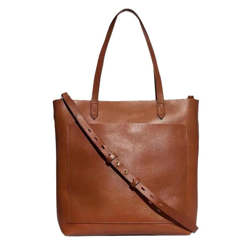 Multifunction Adjustable Strap Leather Tote Bag - Musaura