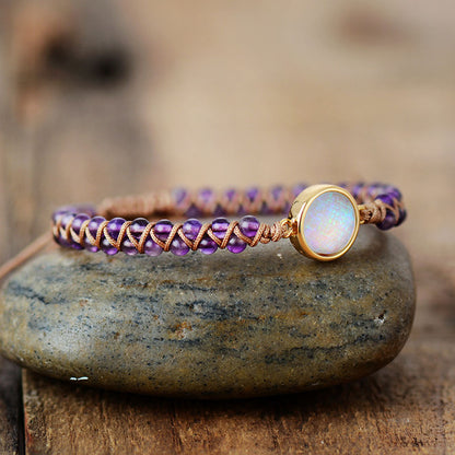 Amethysts Opal String Braided Yoga Bracelets - Musaura