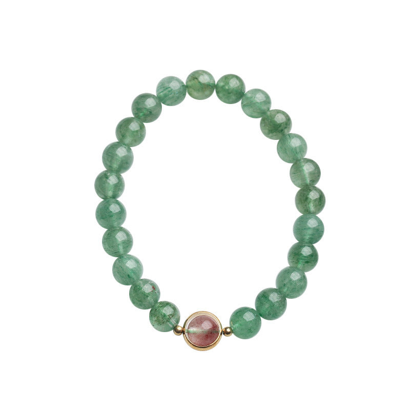 Natural Crystal Green Strawberry Quartz Ball Bracelet - Musaura