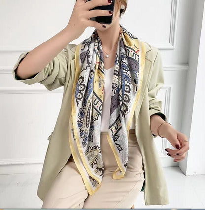 Fashion Zebra Print Floral Silk Scarves - Musaura