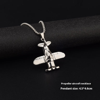 Titanium Steel Chain Propeller Necklace - Musaura
